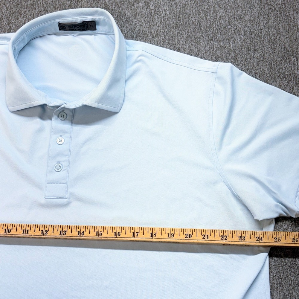 G/FORE Mens Performance Golf Polo Shirt Light Blue XL Short Sleeve Logo Preppy - Picture 3 of 10